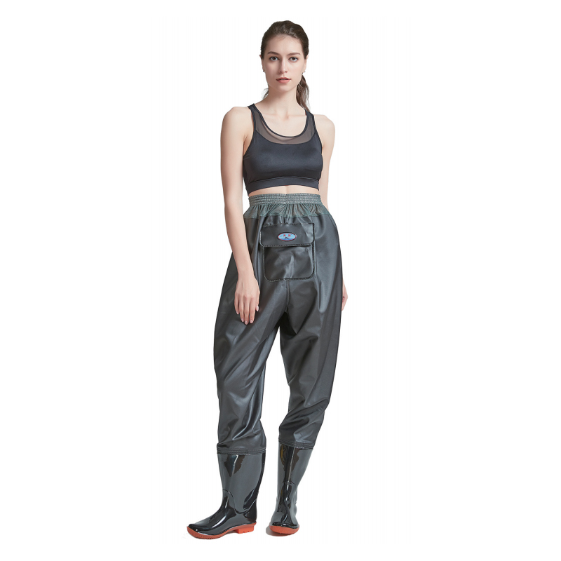 Pantalon Wader noir en PVC à la taille