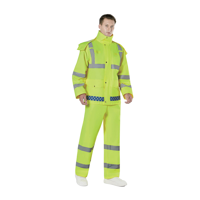 Pvc veste imperméable avec des lignes réfléchissantes